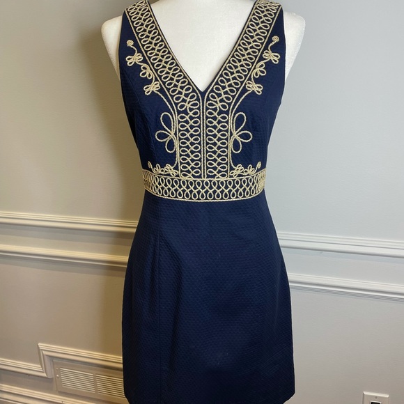 Lilly Pulitzer Aveline Shift NWT Navy Gold 2 - Picture 10 of 16